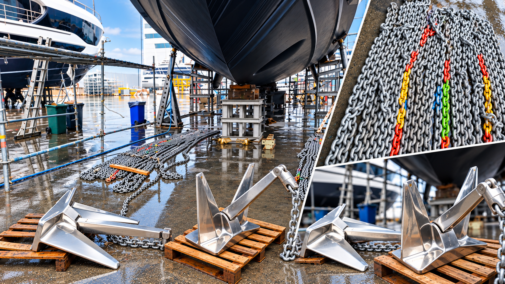 Professional yacht anchor chain maintenance and inspection