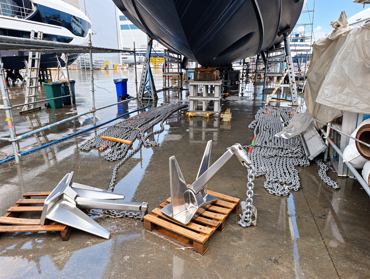 Yacht anchor chain maintenance
