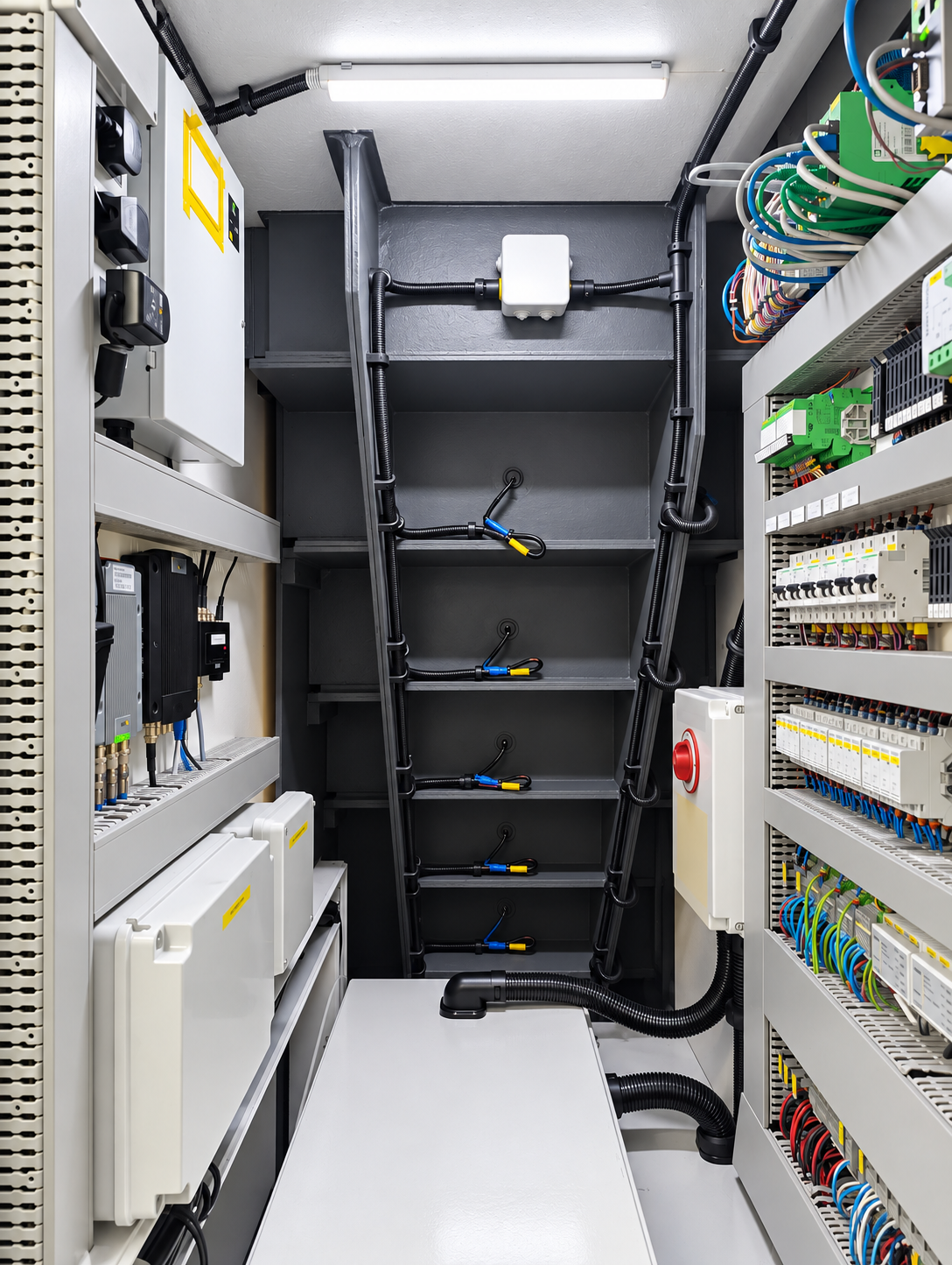 Superyacht electrical control panel room