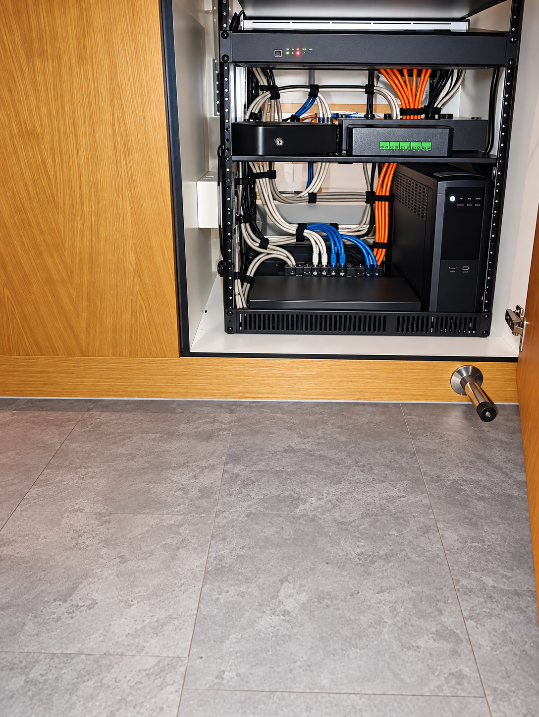 Yacht electronic network control rack