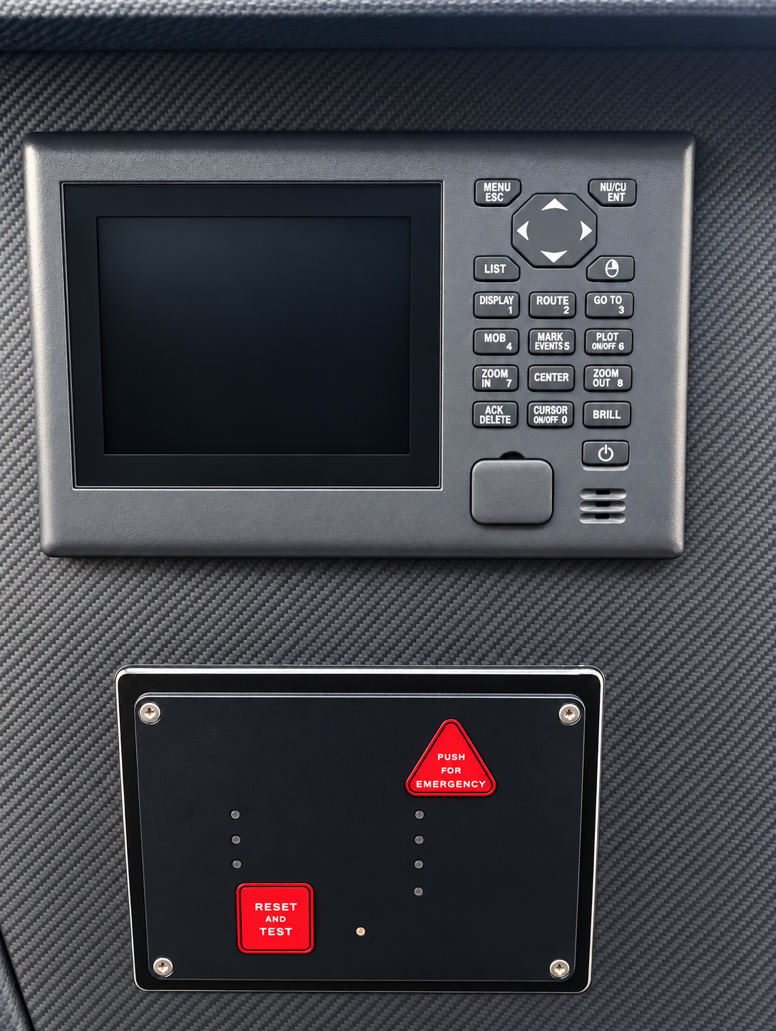 Yacht GPS navigation and alarm panel