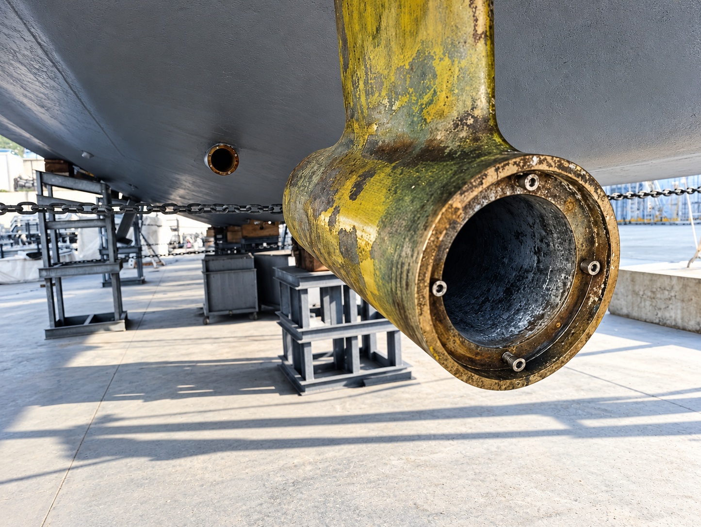 Yacht shaft bearing housing inspection