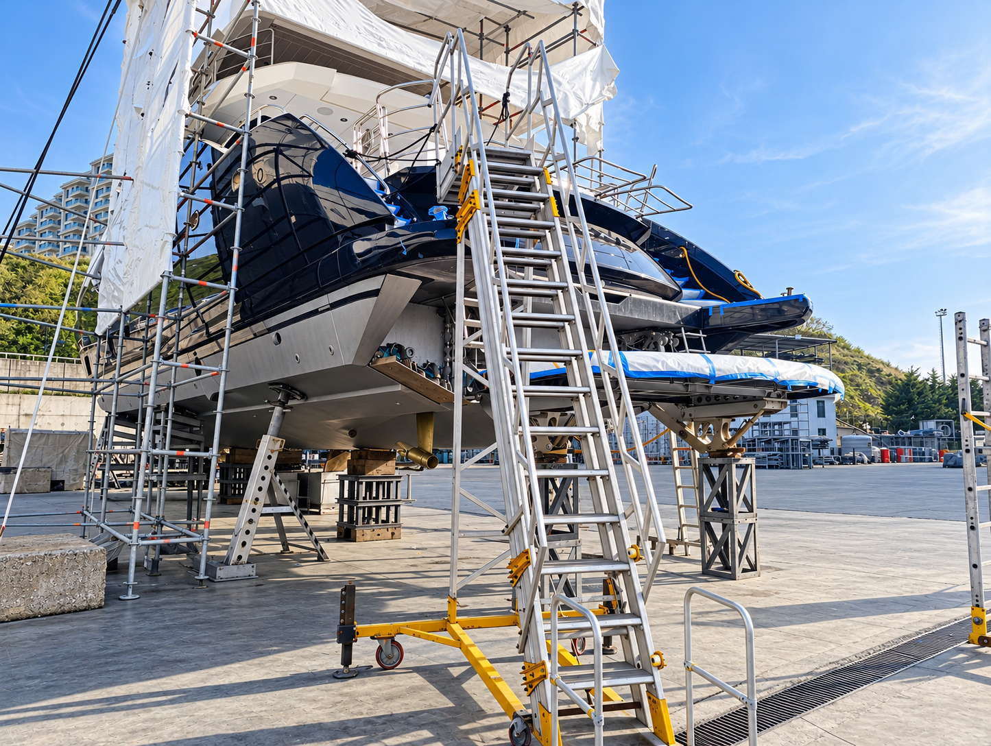 Yacht stern shaft and propeller maintenance overview