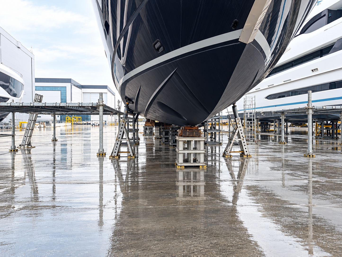 Yacht keel underwater hull inspection